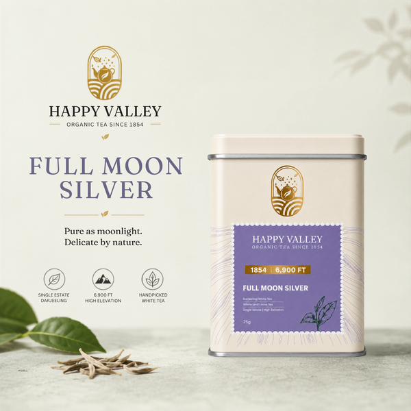 Full Moon Silver – Speciality Darjeeling White Tea gift packaging and product presentation