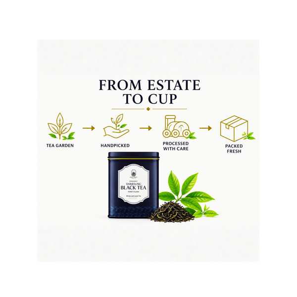Organic Darjeeling Black Tea First Flush Whole Leaf Loose Tea