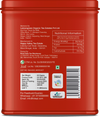 Oolong tea tin back panel with nutrition facts and product barcode