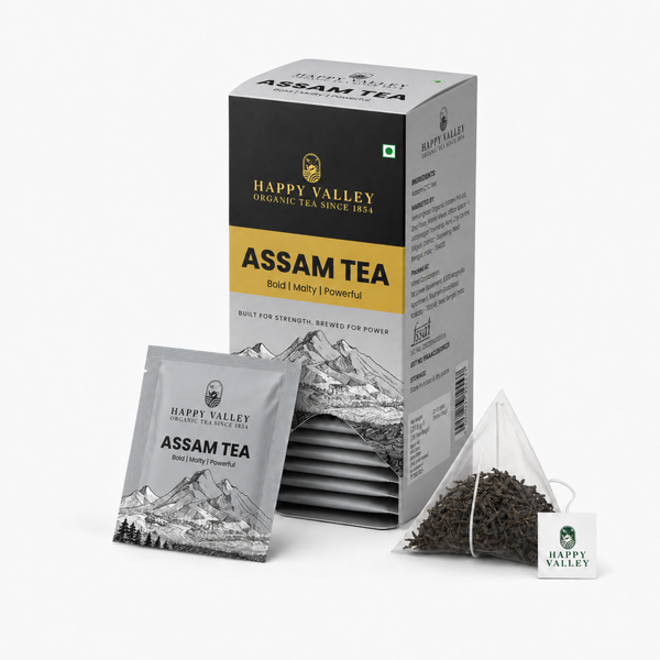 Happy Valley Assam Tea product packaging