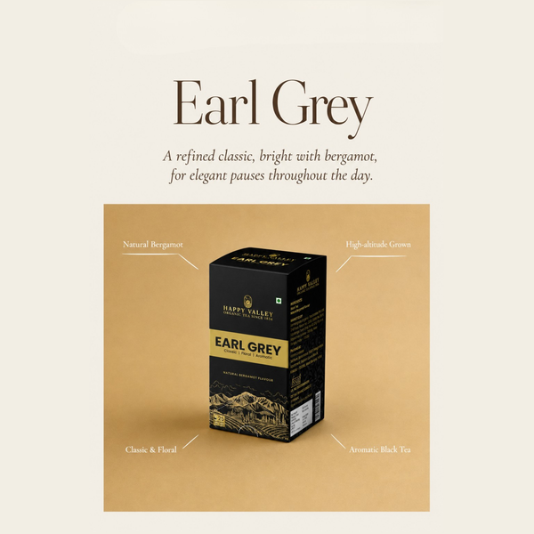 Happy Valley Earl Grey Black Tea brewing instructions and serving information