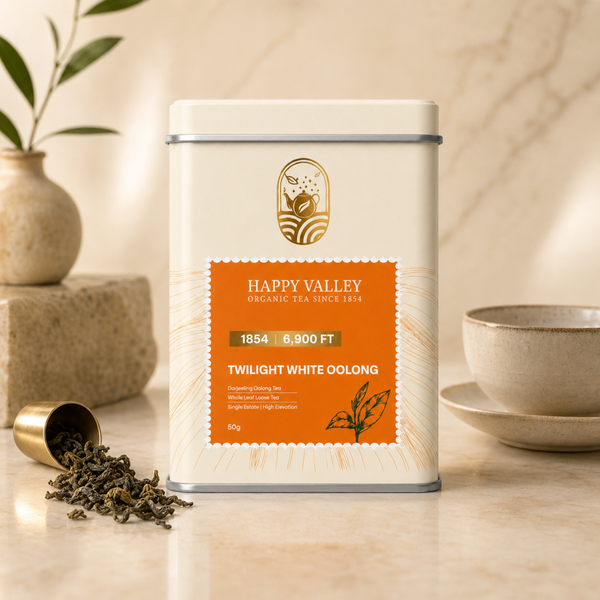Twilight White Oolong – Speciality Darjeeling Oolong Tea gift packaging and product presentation