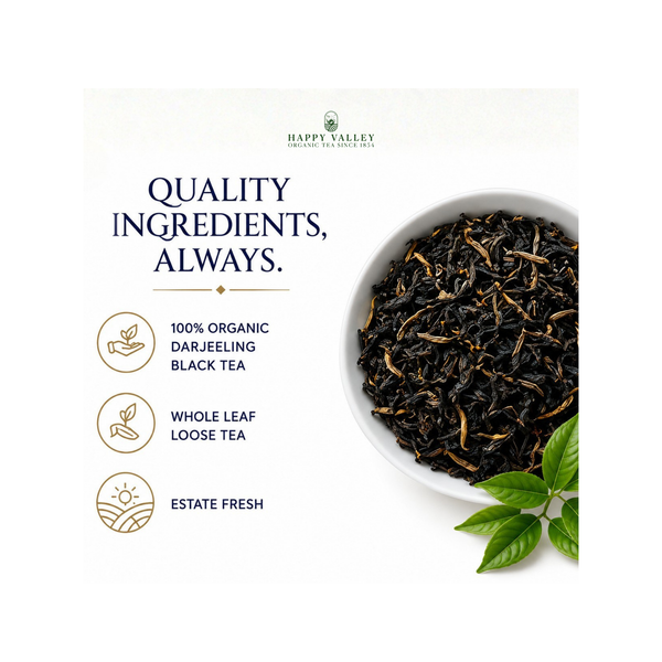 Organic Darjeeling Black Tea First Flush Whole Leaf Loose Tea