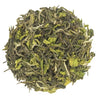 Loose leaf green tea showing fresh whole tea leaves.