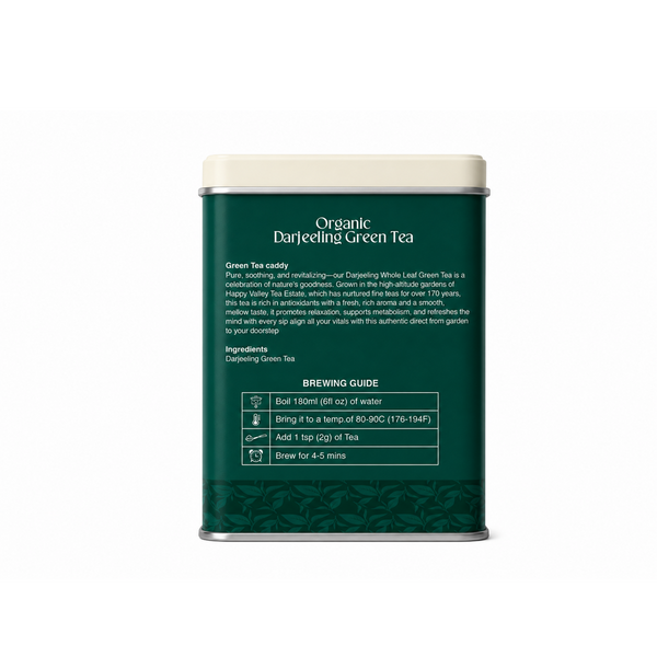 Organic Darjeeling Green Tea Whole Leaf Loose Tea tea leaves and tasting notes